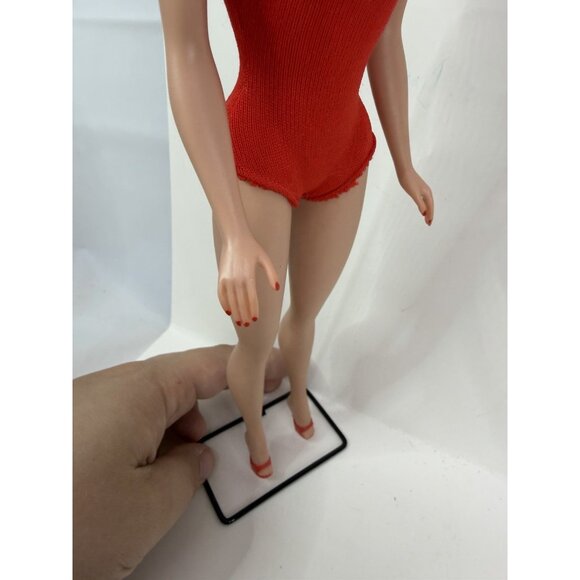 EXCELLENT Vintage 1960s Ponytail Barbie #5/6 #850 Swimsuit Sunglasses Wire Stand - Picture 12 of 16